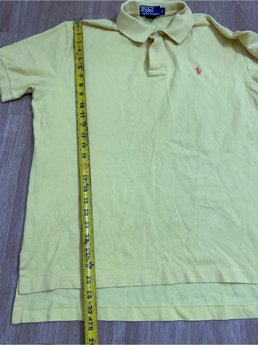 Polo by Ralph Lauren 100%cotton Yellow Short-Sleeve Polo with Orange Pony Logo